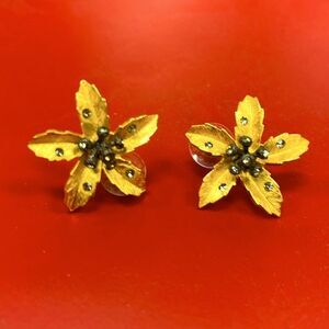 Joan Rivers Womens VTG Gold Earrings with Crystals